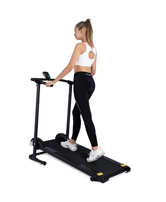 Simplie Fun Foldable Manual Treadmill with 10 Incline Home Use