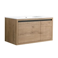 36 Inch Wall Mounted Bathroom Vanity With Gel Sink