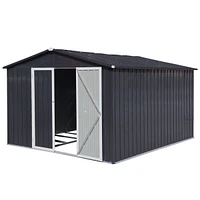 Streamdale Furniture Metal Garden Sheds 10FTx8FT Outdoor Storage Sheds Darkgrey