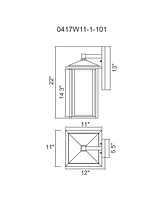 Cwi Lighting 22" Metal Crawford 1 Light Outdoor Wall Light