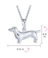 Bling Jewelry Bff Best Friend Dachshund Puppy Pet Hot Dog Pendant Necklace For Women For Sterling Silver 18 Inch