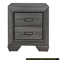 Streamdale Furniture Rustic Gray Nightstand with 2 Drawers