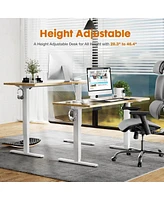 Streamdale Furniture Electric Height Adjustable Standing Desk, Sit To Stand Ergonomic Computer Desk, Yellow