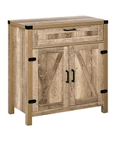 Simplie Fun Oak Accent Kitchen Cabinet with Drawer