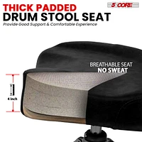5 Core Drum Throne Padded Guitar Stool with Backrest Hydraulic Height Adjustable Music Chair For Adults And Kids w Anti Slip Rubber Feet
