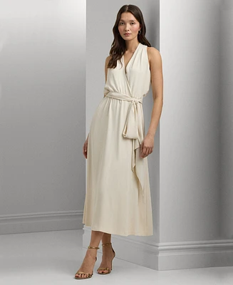 Lauren Ralph Women's Belted Halter A-Line Dress