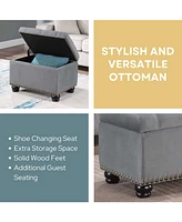 Convenience Concepts 24" Velvet 5th Avenue Storage Ottoman