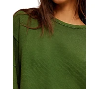Free People Women's Total Eclipse Ribbed Raw-Trim Top
