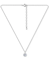 Giani Bernini Cubic Zirconia Bezel Solitaire Pendant Necklace in 18k Gold-Plated Sterling Silver, 16" + 2" extender, Created for Macy's