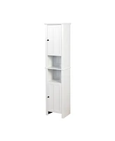 Streamdale Furniture Bathroom Floor Storage Cabinet With 2 Doors Living Room Wooden Cabinet With 6 Shelves