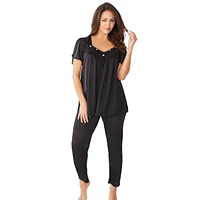 Only Neccessities Plus Necessities Silky 2-Piece Pj Set