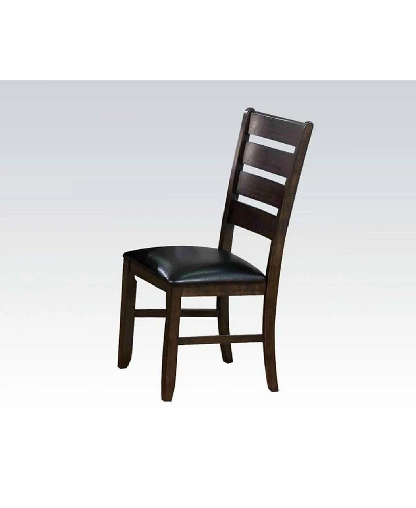 Streamdale Furniture Urbana Side Chair (Set of 2) In Black Pu & Espresso