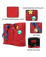 Super Mario Bros Power-Up Patches Women's Red Tote