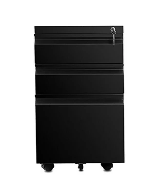 Simplie Fun Locking 3-Drawer Mobile File Cabinet on Wheels