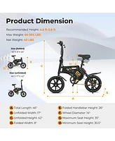 Costway 14" Folding Bike for Adults with Adjustable Saddle & Portable Handle