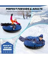 Costway 40" Heavy-Duty Inflatable Snow Tube for Sledding with Tire Pump & Tow Strap