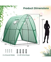 Costway Portable Greenhouse with 2 Zippered Doors 2 Roll-up Screen Windows