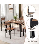 Costway 5 Piece Dining Table Set Industrial Style Kitchen Table & Chairs for 4