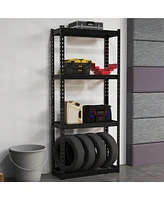 Costway 4 Pcs 4-Tier Metal Shelving Unit Heavy Duty Wire Storage Rack with Anti-slip Foot Pads