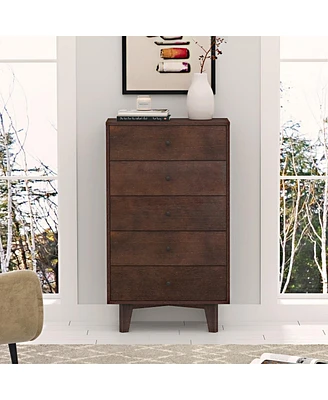 Simplie Fun Real Wood Storage Cabinet with Retro Handle