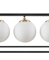 Helena 6-Light Frosted Glass Globe Linear Chandelier