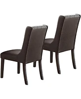 Streamdale Furniture Espresso Tufted Dining Chairs, Set of 2