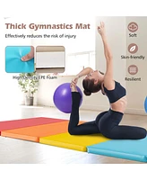 Costway 5-Panel Folding Gymnastics Thick Mat 6.6' x 2.5' Tumbling Mat for Kids