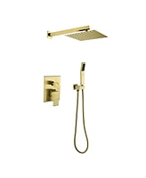 Streamdale Furniture Gold Shower System with Rain Head and Handheld Combo