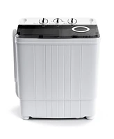 Portable Washing Machine 17.6 lbs Twin Tub Laundry Washer with Drain Pump