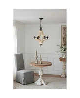 Adjustable Light Wood Chandelier - Bulb Not Included