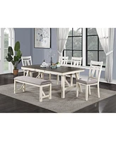 Streamdale Furniture Dining Room Furniture Set Of 2 Chairs Fabric Cushion Seat Clean Lines Side Chairs