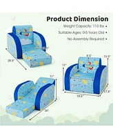 3-in-1 Convertible Kid's Sofa Multifunctional Flip-out Lounger Bed Armchair