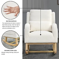 27.5" W Modern Accent High Back Living Room Casual Armchair Rocker