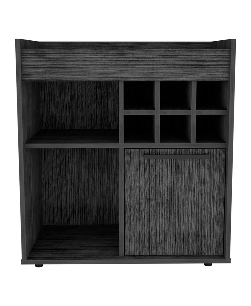 Simplie Fun Whitlock 6-Bottle 2-Shelf Bar Cabinet Smokey Oak