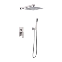 Simplie Fun 10 Inch Shower Head Bathroom Luxury Rain Mixer Shower Complete Combo Set Wall Mounted