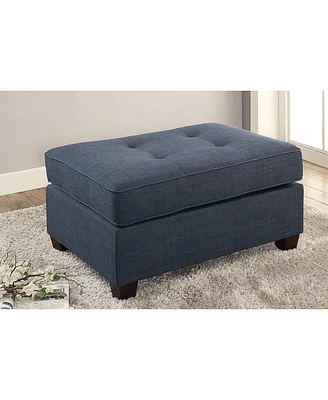 Simplie Fun Cocktail Ottoman Dorris Fabric Dark Blue Color W Tufted Seats Ottomans