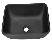 13" Matte Black Vessel Sink Set with Faucet & Drain