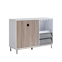 Streamdale Furniture Wine Cabinet White Dark Taupe Distressed Grey