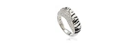 Suzy Levian New York Sterling Silver Cubic Zirconia Pave Snow Tiger "Wild Side" Ring