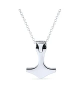 Bling Jewelry Amulet Celtic Knot Hammer Pendant Necklace For Women Oxidized Sterling Silver