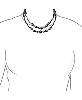 Bling Jewelry Geometric Faceted Natural Onyx Beads Endless Layering Long Warping Strand Necklace 53 Inch