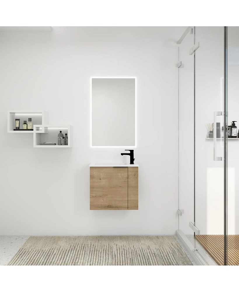 Simplie Fun 22" Floating Bathroom Vanity with Sink & Soft Close Door