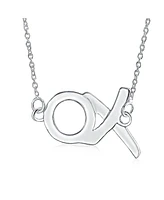 Bling Jewelry Minimalist Hugs And Kisses Xo Station Pendant Necklace For Women For Sterling Silver With Chain