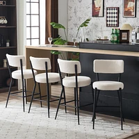 Modern teddy fabric bar stools - Stylish island seating