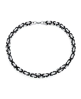 Bling Jewelry Mechanic Byzantine Goth Urban Biker Heavy Chain Necklace Bracelet Jewelry Set Stainless Steel 20 Inch 8 Inch