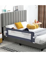 Slickblue Kids 60-Inch Foldable Bed Rail Swing Down Guard with Adjustable Safety Strap