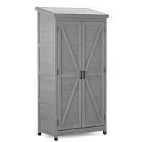 Garden Shed with Metal Top and Wood Frame
