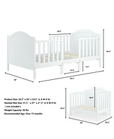 Slickblue 2-in-1 Classic Convertible Wooden Toddler Bed with 2 Side Guardrails for Extra Safety