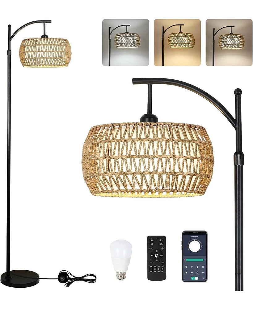 Simplie Fun Arc Floor Lamp With Remote Control