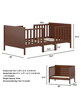 Slickblue 2-in-1 Convertible Kids Wooden Bedroom Furniture with Guardrails